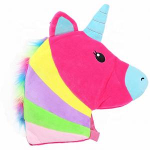 plush cartoon unicorn shape kids school backpack