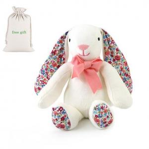 OEM long ear cute white stuffed GOTS organic cotton baby plush bunny rabbit soft toy 