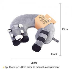 Newest Kawaii plush toys raccoon animals Multifunctional u-type Pillow small plush raccoon dog toy 