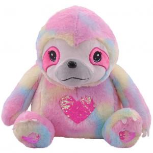 Customized New Design Super Soft Peluche Personalizado Stuffed Simulation Animals Sequin Three Toed Sloth Plush Toy